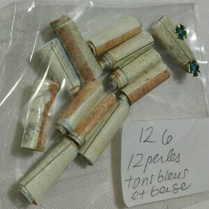 One-of-a-kind handmade/hand rolled paper beads/jewelry making/craft supplies/DIY